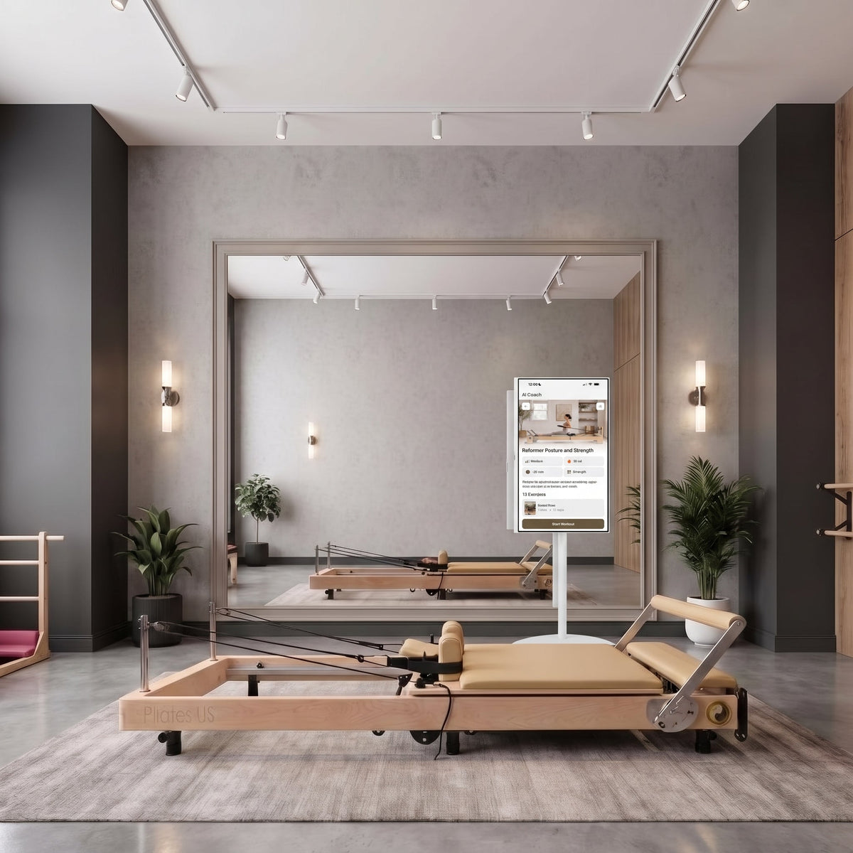 PERSONALHOUR Janet Plus Foldable Maple Wood Pilates Reformer with 6 Springs, Jumpboard & Sitting Box