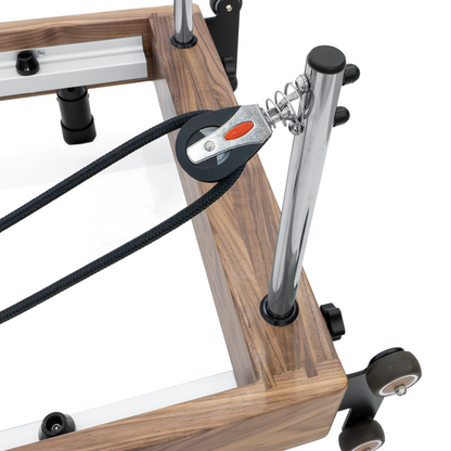 Janet La Force Plus Foldable Pilates Reformer RE023 in Solid Walnut Wood with 6 Springs