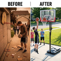 1558 52 Inch Portable Basketball System — Before & After