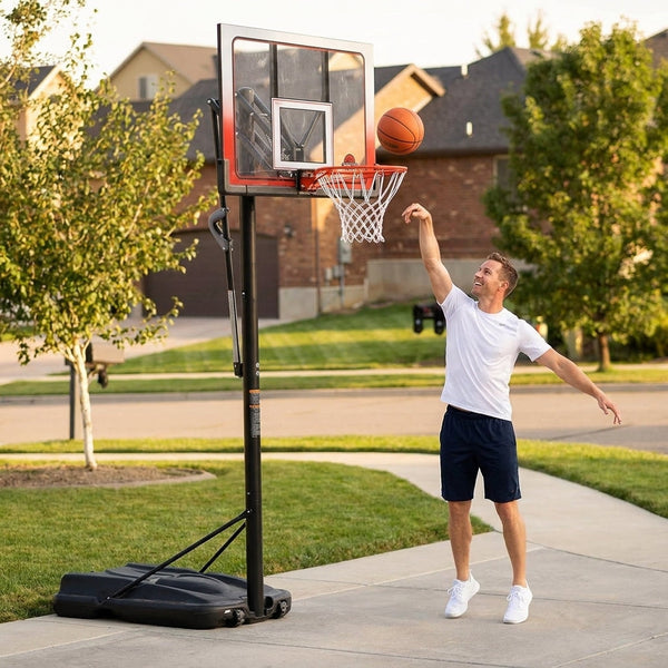 1558 52-Inch Portable Basketball Hoop System with Adjustable Height and 35-Gallon Base