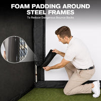 Golf Simulator Enclosure, 10 X 8 Ft/12 X 9 Ft, HD Impact Screen | Foam-Padded Frame, Indoor Golf Practice Cage for Home, Garage & Studio