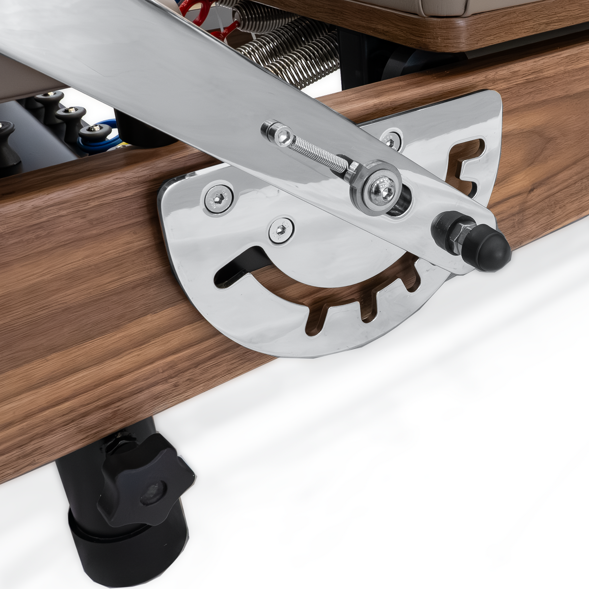 Janet La Force Plus Foldable Pilates Reformer RE023 in Solid Walnut Wood with 6 Springs