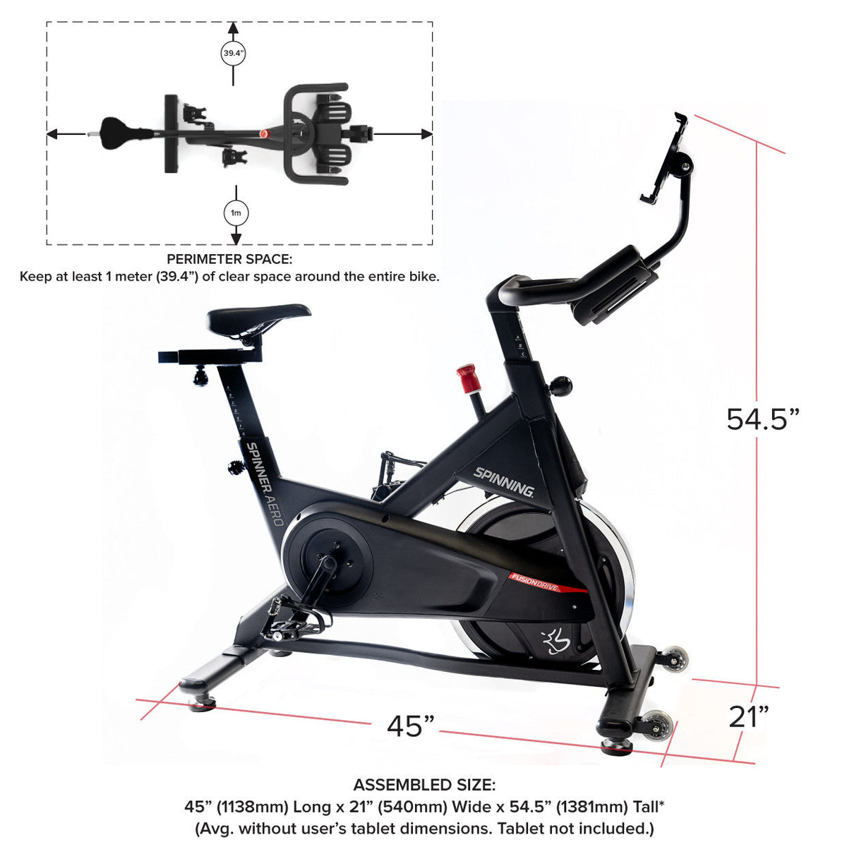 Aero Connected Spinner® Bike - Home Indoor Cycling Bike with Friction Resistance