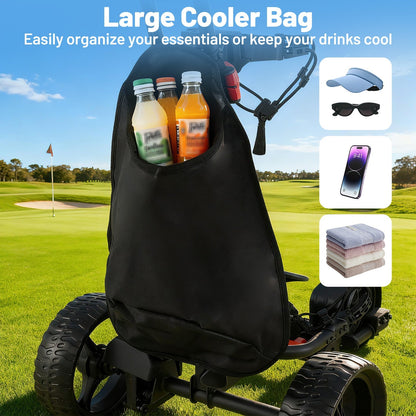 3 Wheel Golf Bag Cart with Adjustable Handle, 9 Speed Settings, USB Port & Cooler Bag