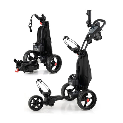 3 Wheel Golf Bag Cart with Adjustable Handle, 9 Speed Settings, USB Port & Cooler Bag