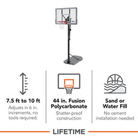 90690 Portable Basketball System, Gray, 44" Polycarbonate Backboard — Results & Stats