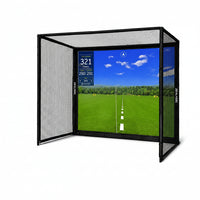 10 x 8 ft. Golf Simulator Enclosure with Double-Layer Impact Screen, Target Cloth & Steel Frame