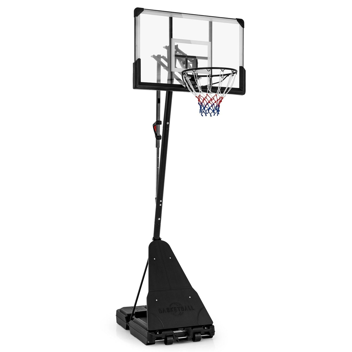 Portable Basketball Hoop with 44-Inch PC Backboard, Rebounder & 4.9–10 ft. Height Adjustment