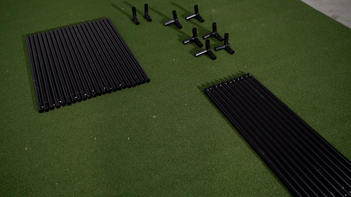 GolfBays SimBox Golf Simulator Hitting Enclosure with PRO+ Impact Screen & Side Barriers