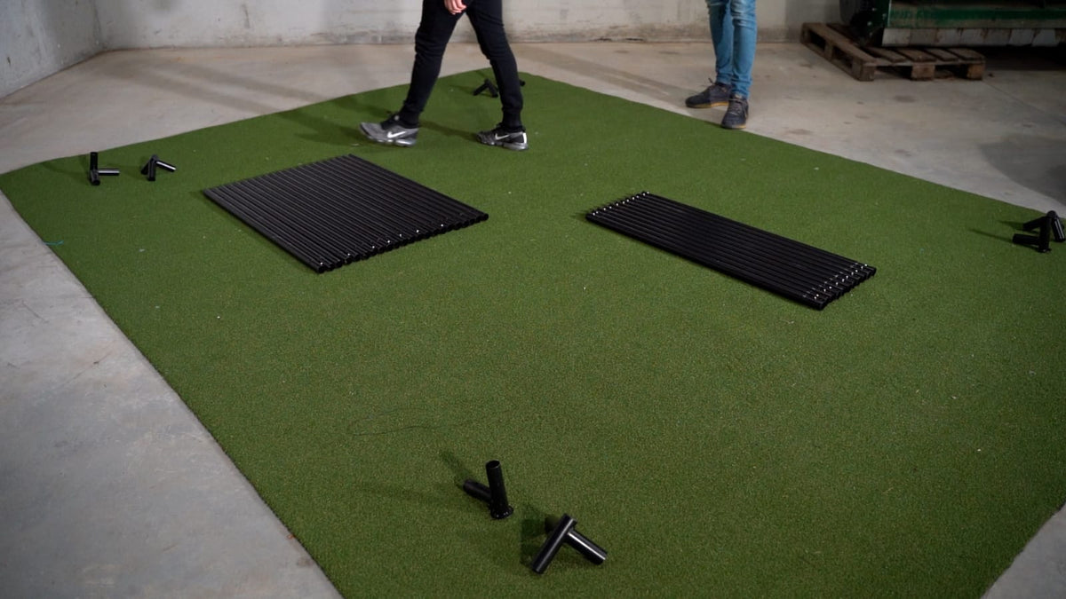 GolfBays SimBox Golf Simulator Hitting Enclosure with PRO+ Impact Screen & Side Barriers