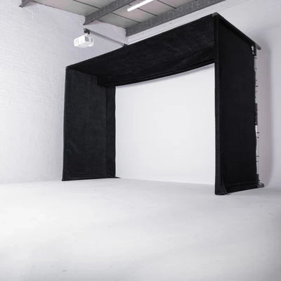 GolfBays Lux Golf Simulator Hitting EnclosureGolfBays Lux Golf Simulator Hitting Enclosure - 12ft 4in x 4ft 11in x 8ft 10in Indoor Golf Enclosure