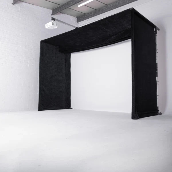 GolfBays Lux Golf Simulator Hitting EnclosureGolfBays Lux Golf Simulator Hitting Enclosure - 12ft 4in x 4ft 11in x 8ft 10in Indoor Golf Enclosure