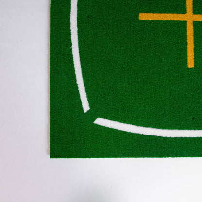 GolfBays Academy Hitting Mat 4'11 x 4'11 - Golf Teaching Mat with Alignment Guides