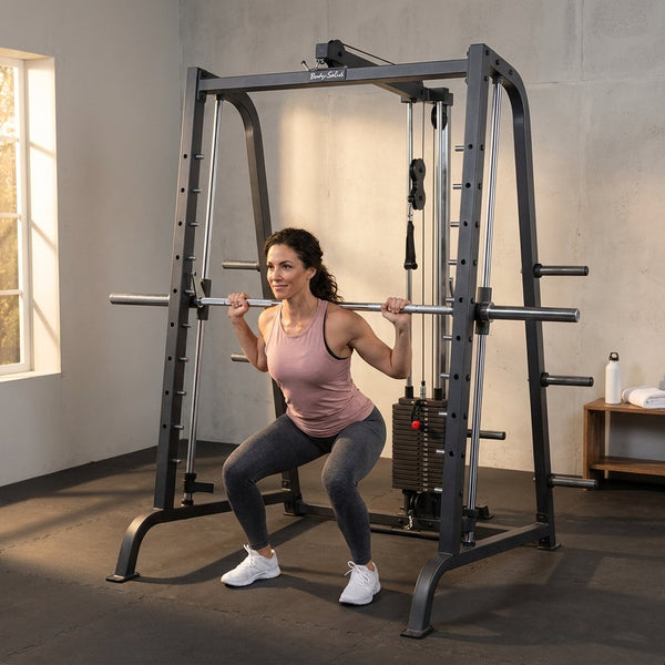 Smith Machine Package Built for Complete Strength Training, Steel Frame, 50+ Exercises, Olympic Storage