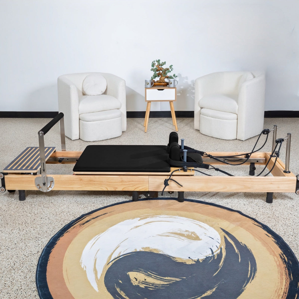 Zous Pro Foldable Pilates Reformer RE017/RE020 with Jump Board, Pilates Box & Oak Frame