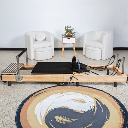 Zous Pro Foldable Pilates Reformer RE017/RE020 with Jump Board, Pilates Box & Oak Frame