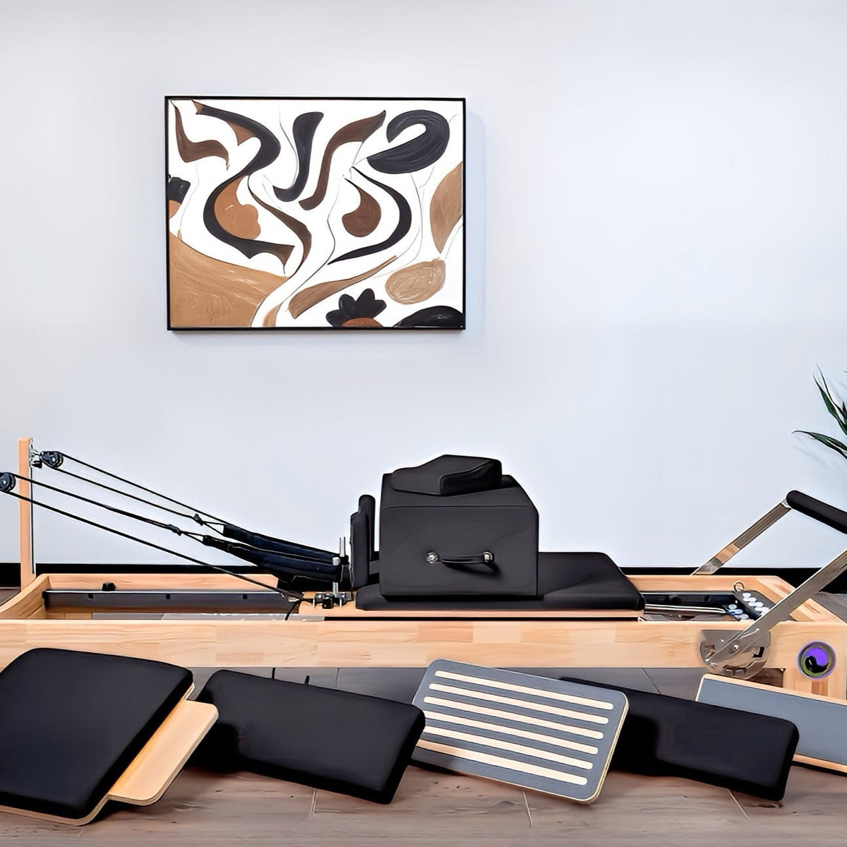 Nano Pro Lite Pilates Reformer RE002 Solid Oak Wood Pilates Machine with 5 Resistance Springs