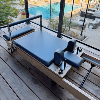 PERSONALHOUR Janet Plus Foldable Maple Wood Pilates Reformer with 6 Springs, Jumpboard & Sitting Box
