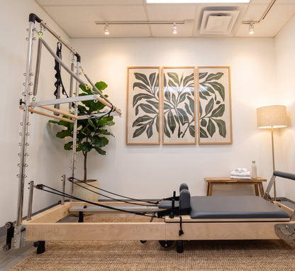 PERSONALHOUR Janet Plus Foldable Maple Wood Pilates Reformer with 6 Springs, Jumpboard & Sitting Box