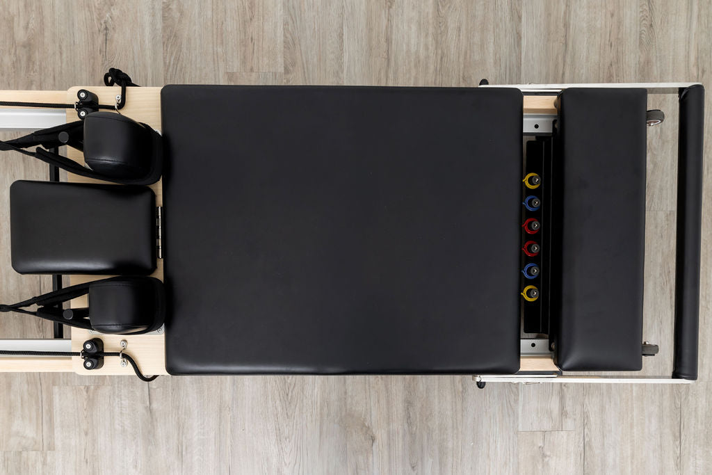 PERSONALHOUR Janet Plus Foldable Maple Wood Pilates Reformer with 6 Springs, Jumpboard & Sitting Box