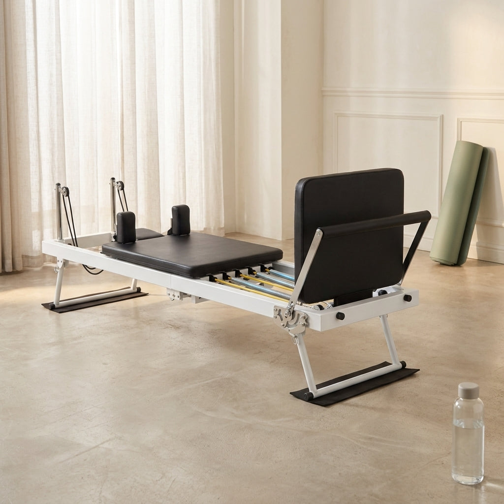 Pilates Reformer, Foldable Pilates Machine for Home and Gym Workout with Jump Board, Springs and Cords, Heavy Duty Pilates Equipment with Adjustable Resistance | with Jump Board, Springs and Cords, Heavy Duty Pilates Equipment with Adjustable Resistance — Studio Shot