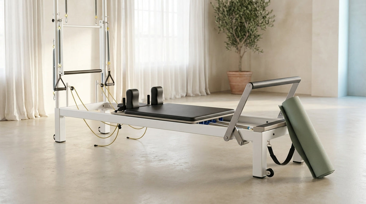 Pilates Reformer, Foldable Pilates Machine for Home and Gym Workout with Jump Board, Springs and Cords, Heavy Duty Pilates Equipment with Adjustable Resistance | with Jump Board, Springs and Cords, Heavy Duty Pilates Equipment with Adjustable Resistance — Lifestyle