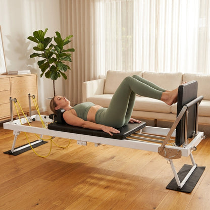 Pilates Reformer, Foldable Pilates Machine for Home and Gym Workout with Jump Board, Springs and Cords, Heavy Duty Pilates Equipment with Adjustable Resistance | with Jump Board, Springs and Cords, Heavy Duty Pilates Equipment with Adjustable Resistance — Lifestyle