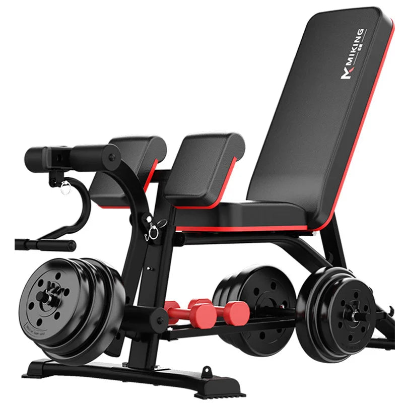 Adjustable Multi-Function Weightlifting Bench with 5-Position Backrest and Biceps Support