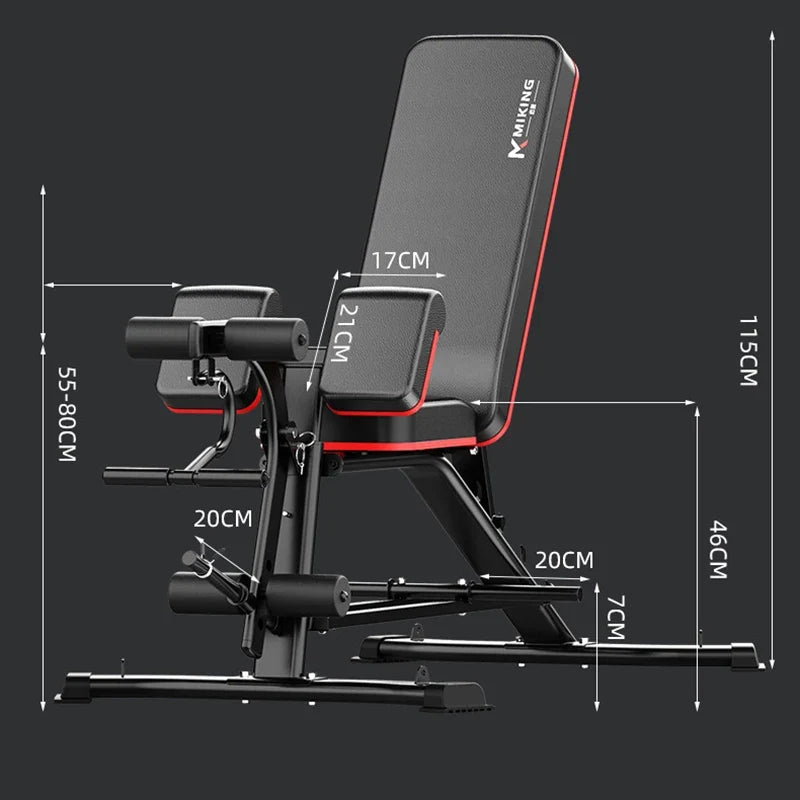 Adjustable Multi-Function Weightlifting Bench with 5-Position Backrest and Biceps Support