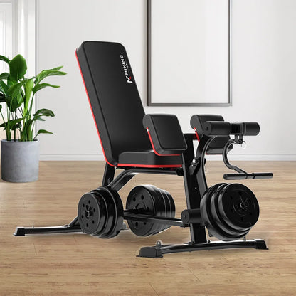 Adjustable Multi-Function Weightlifting Bench with 5-Position Backrest and Biceps Support