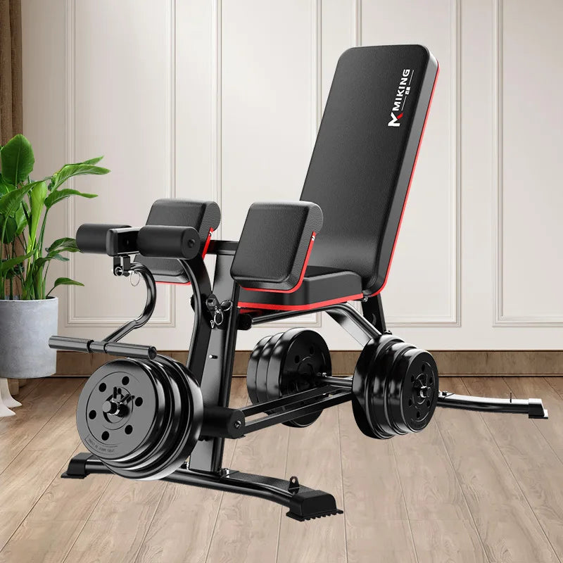 Adjustable Multi-Function Weightlifting Bench with 5-Position Backrest and Biceps Support