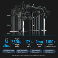 Smith Machine Built for Commercial Use, Three Cable Systems, 176lb Weight Stacks, 1000+ Exercises — Results & Stats