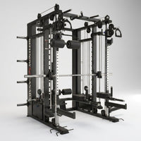 Smith Machine Built for Commercial Use, Three Cable Systems, 176lb Weight Stacks, 1000+ Exercises — Studio Shot