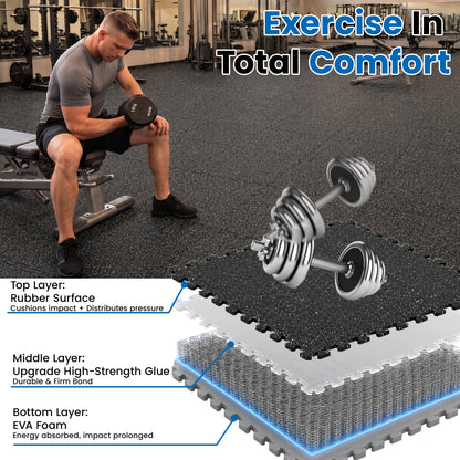 0.6 Inch Thick Gym Floor Mats with EVA Foam