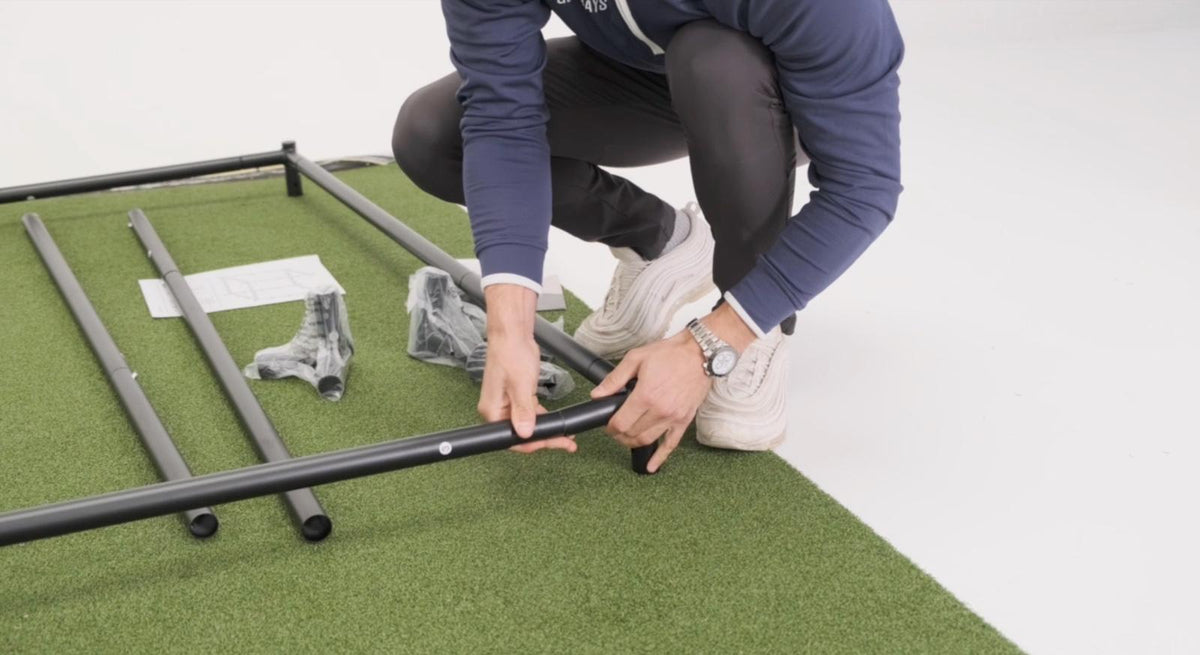 GolfBays SimBox Golf Simulator Hitting Enclosure with PRO+ Impact Screen & Side Barriers