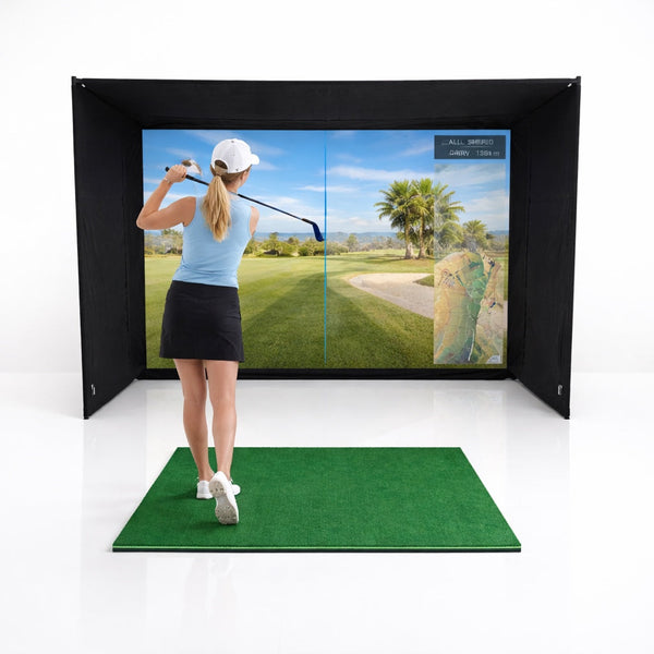 GolfBays EasySim 10 ft. 9 in. x 8 ft. 2 in. Golf Simulator Enclosure with Lite Impact Screen