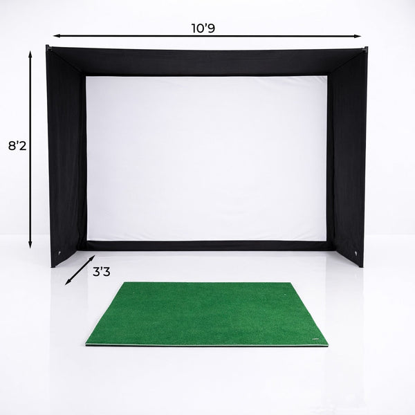 GolfBays EasySim 10 ft. 9 in. x 8 ft. 2 in. Golf Simulator Enclosure with Lite Impact Screen