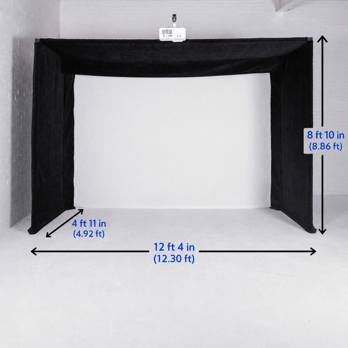 GolfBays Lux Golf Simulator Hitting EnclosureGolfBays Lux Golf Simulator Hitting Enclosure - 12ft 4in x 4ft 11in x 8ft 10in Indoor Golf Enclosure