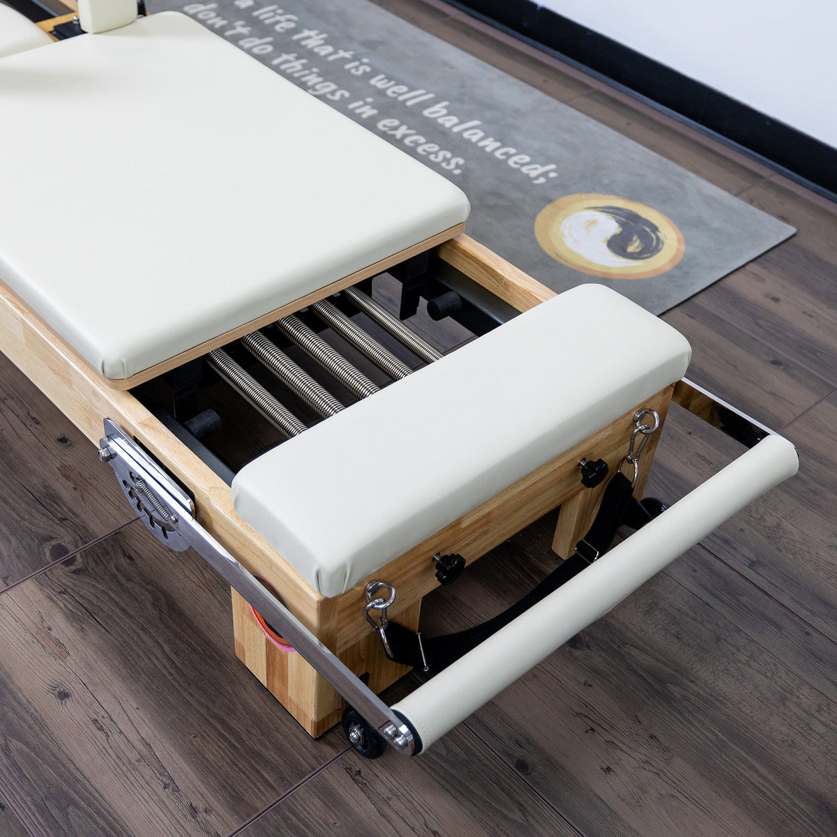 Nano Pro Lite Pilates Reformer RE002 Solid Oak Wood Pilates Machine with 5 Resistance Springs