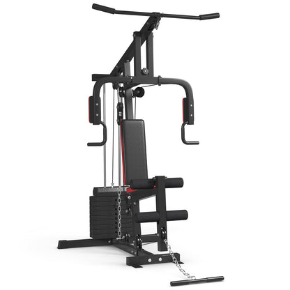 Multifunction Cross Trainer Workout Machine with Arm Press, High/Low Pulley & 4-Roll Leg Developer