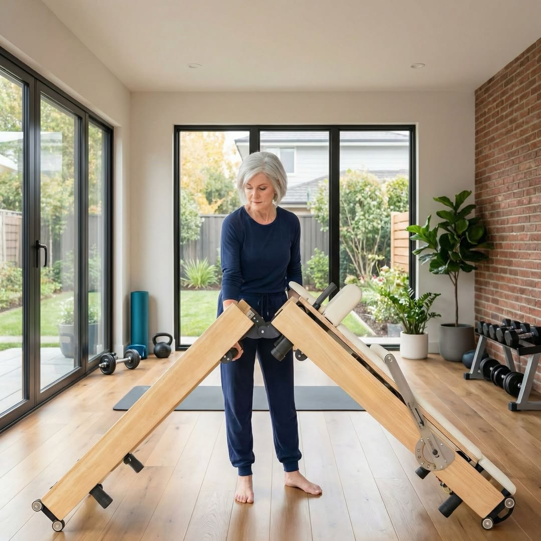 Zous Pro Foldable Pilates Reformer RE017/RE020 with Jump Board, Pilates Box & Oak Frame